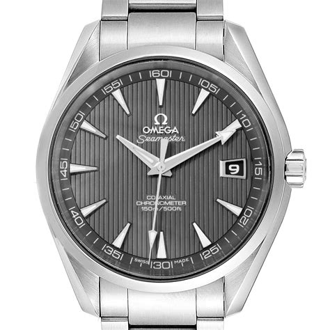 omega seamaster aqua terra grey dial stainless steel mens watch|omega aqua terra watch price.